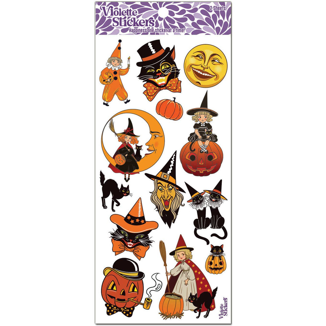 Vintage Look Halloween Stickers Pack
