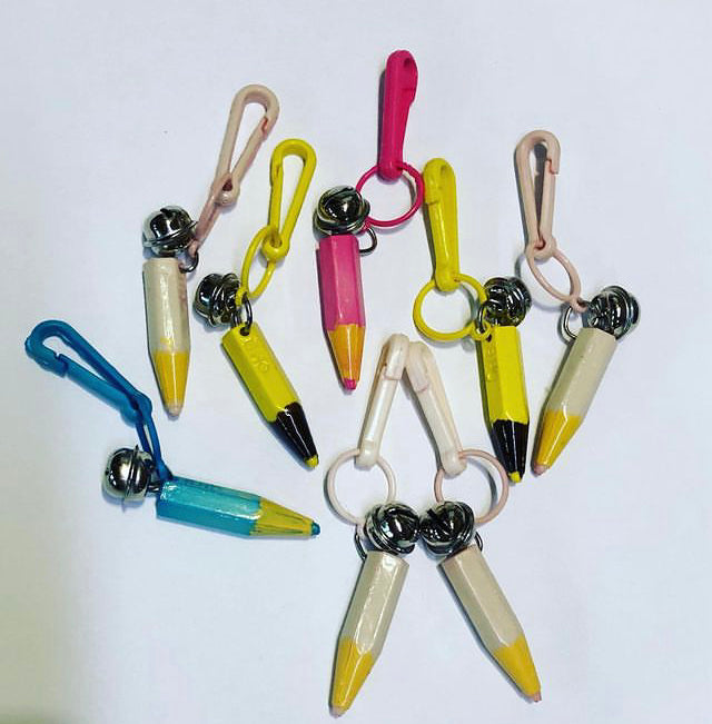 1980’s Plastic Pencil Bell Clip Charm