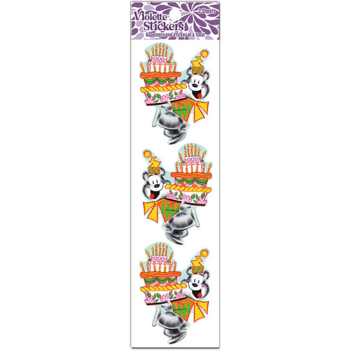 Retro Look Birthday Bear Sticker Pack