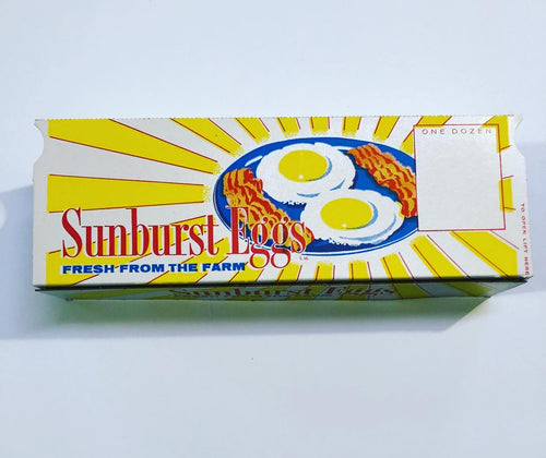 Vintage Sunburst Unused Egg Carton