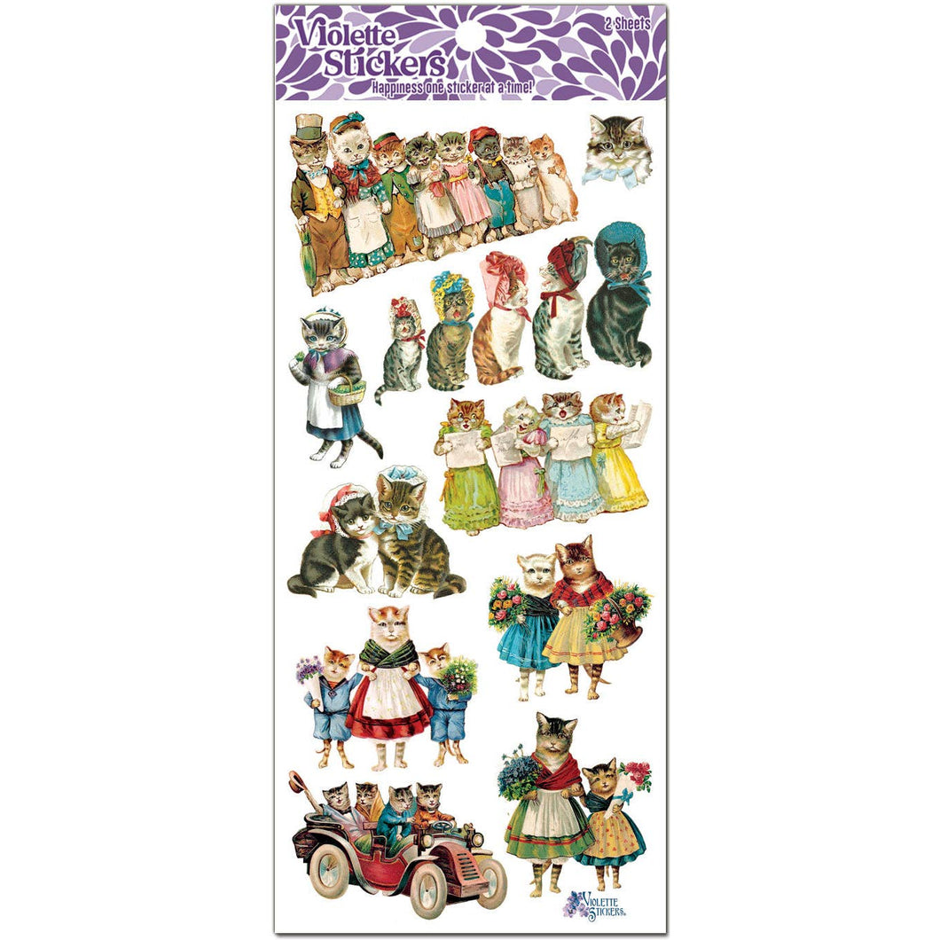 Victorian Cat Sing Along Stickers Pack