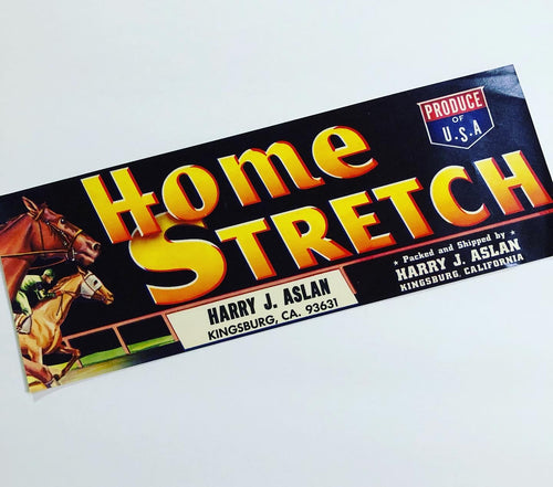 Unused Home Stretch Fruit Crate Label