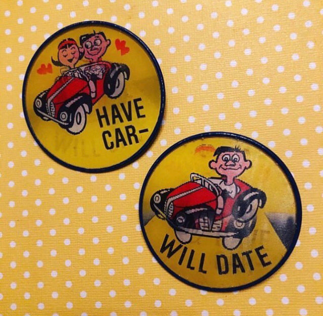 Have Car Will Date Lenticular Pinback Button