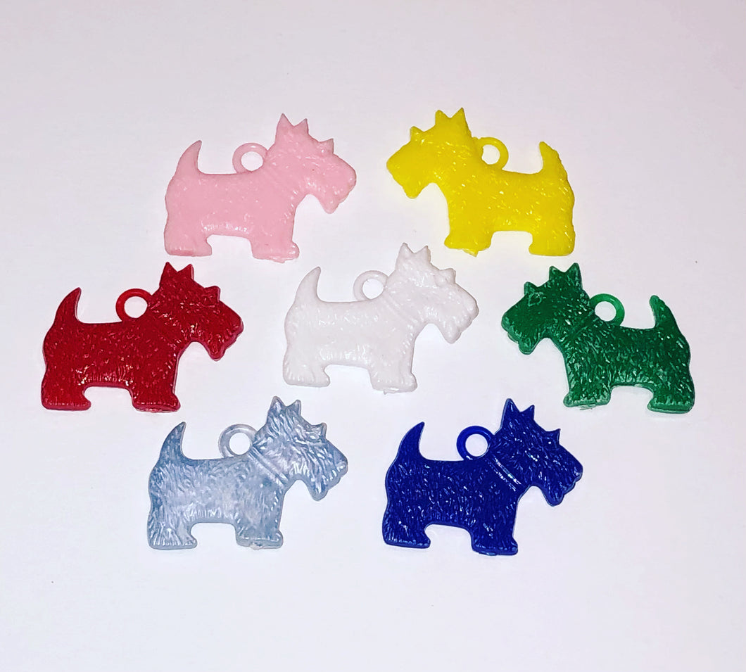 Vintage Scottie Dog Plastic Gumball Charms