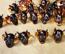 Load image into Gallery viewer, Mid Century Oni Mask Devil Head Gumball Ring