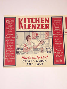 Unused 1930’s Kitchen Klenzer Label