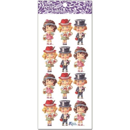 Victorian Look Big Head Valentine Couples Sticker Pack