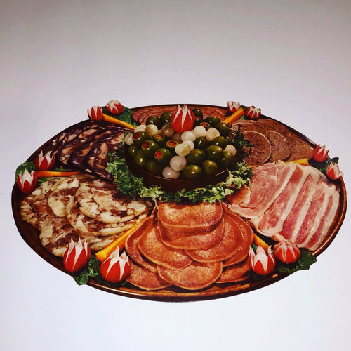 1950’s Meats Party Platter Tray Paper Sign
