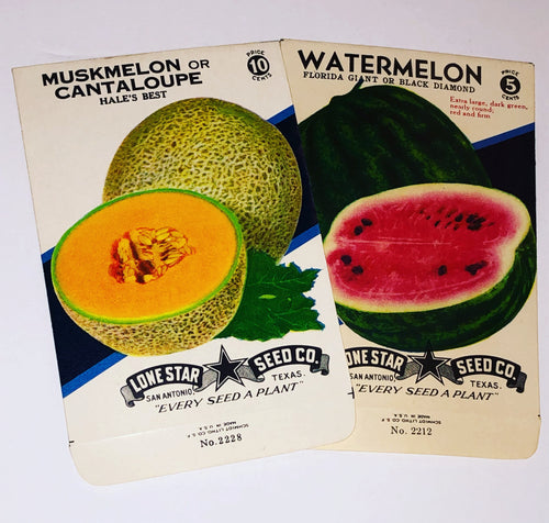 Unused 1950’s Muskmelon or Watermelon Seed Pack Choice