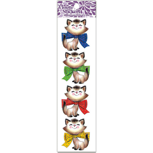 Cute Retro Look Cats With Bowties Sticker Pack