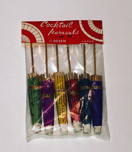 Mid Century Unopened Cocktail Umbrellas