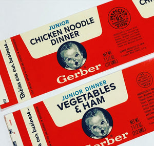 Mid Century Unused Gerber Baby Food Label