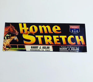 Unused Home Stretch Fruit Crate Label