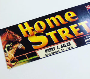 Unused Home Stretch Fruit Crate Label