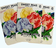 Load image into Gallery viewer, Unused 1950’s Sweet Pea Seed Packs