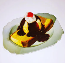 Load image into Gallery viewer, 1950’s Cardboard Die Cut Hot Fudge Sundae Cake Diner Sign