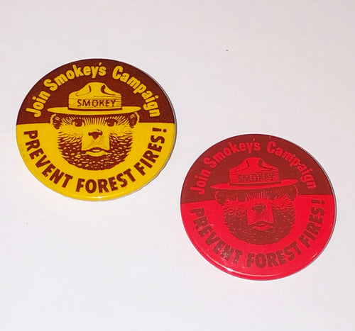 NOS Smokey The Bear Pinback Buttons Choice