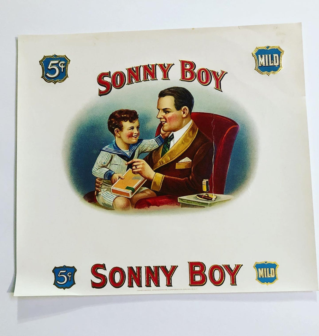 Unused Sonny Boy Vintage Cigar Box Label