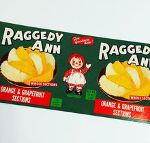 Load image into Gallery viewer, 1970’s Unused Raggedy Ann Fruit Can Label