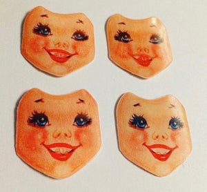 Unused Mid Century Doll Face Flicker Card