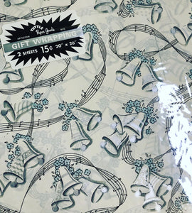 Mid Century Tuttle Paper Wedding Bells Gift Wrap Wrapping Paper