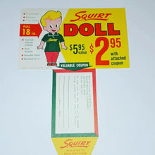 Load image into Gallery viewer, 1962 Squirt Soda Doll Bottle Insert Offer