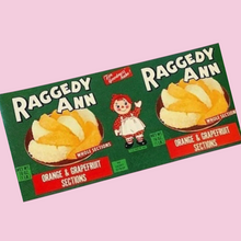 Load image into Gallery viewer, 1970’s Unused Raggedy Ann Fruit Can Label