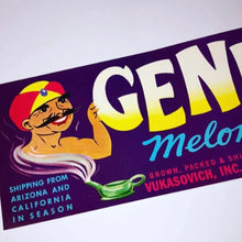 Load image into Gallery viewer, 1950’s Genie Melons Fruit Crate Label