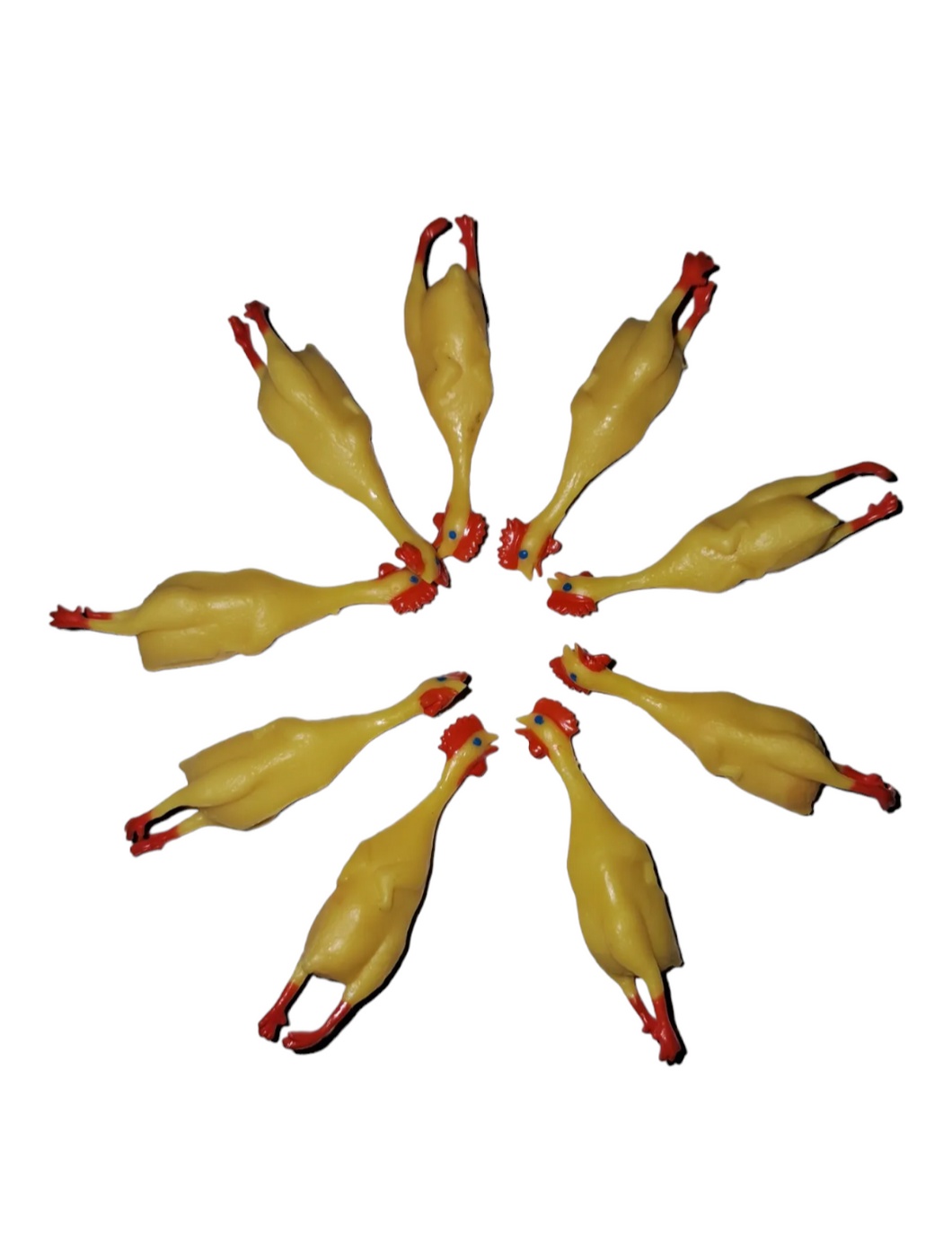 4 Itty Bitty Rubber Chickens