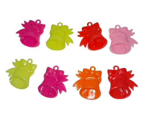 8 pcs Colorful Vintage Bell Plastic Charms