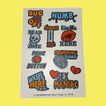 Load image into Gallery viewer, 1980’s Assorted Silly Temporary Tattoos Choice