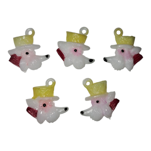 Old Celluloid Dog Wearing Hat Charm