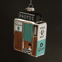 Load image into Gallery viewer, Retro Photo Booth Glass Christmas Tree Ornament