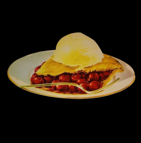 1950’s Cardboard Die Cut Slice of Cherry Pie Diner Sign