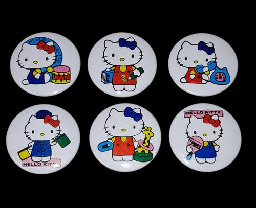 Vintage Hello Kitty Metal Pinback Button Choice