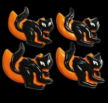 Load image into Gallery viewer, Plastic Halloween Black Cat on Moon Cake Topper