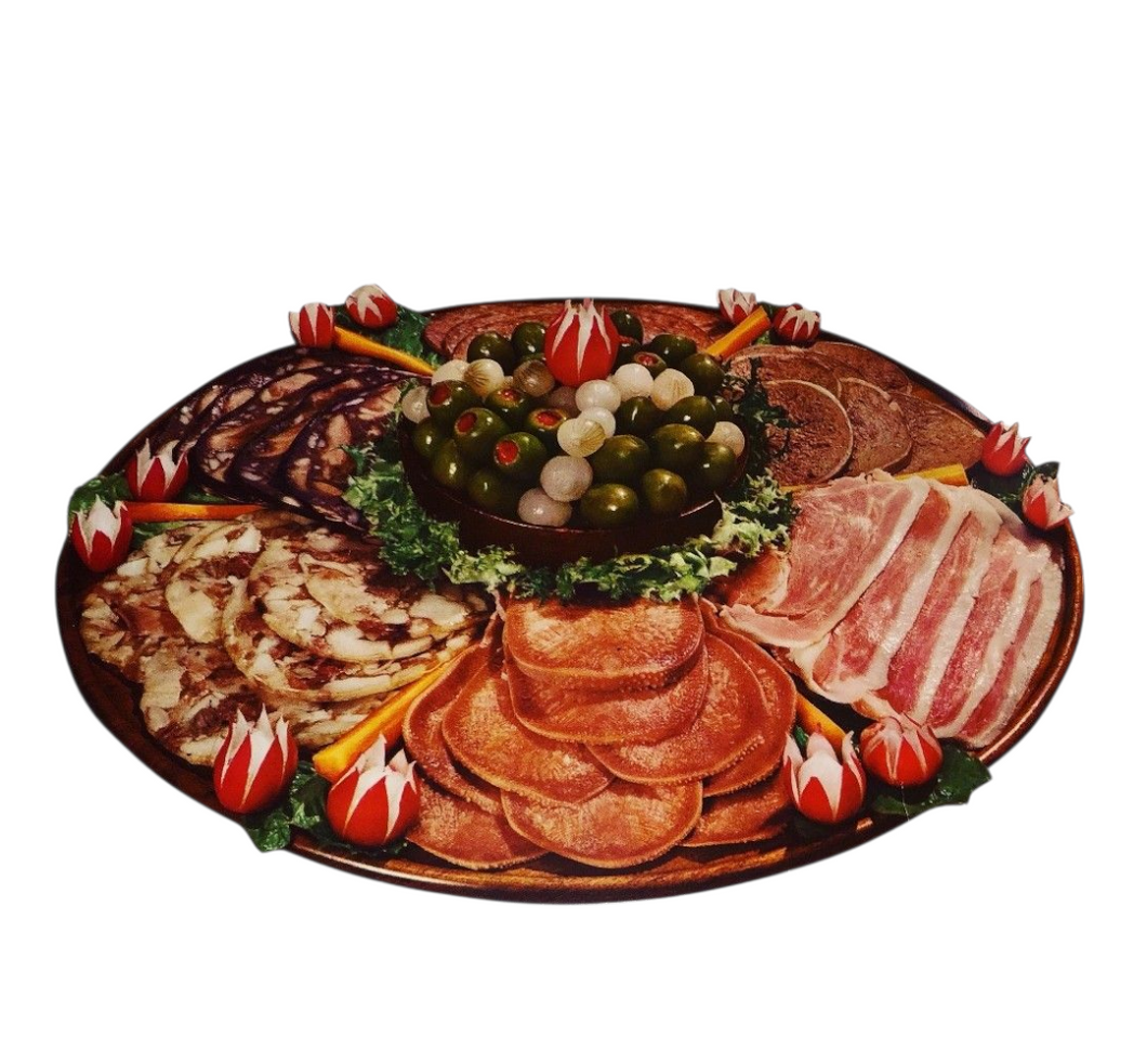 1950’s Meats Party Platter Tray Paper Sign