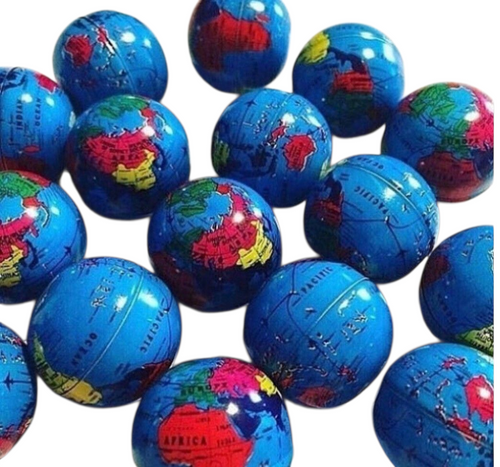 Tiny Vintage Metal Globe Box