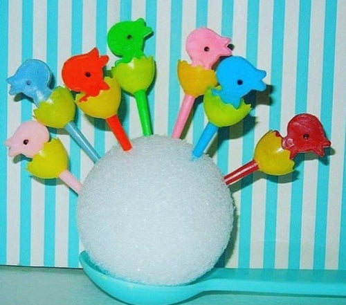 Colorful Baby Chick in Egg Cake Picks