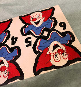 Vintage Unused Bozo the Clown Bucket Stickers