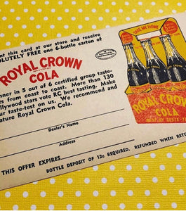 Set of 3 Royal Crown Cola Coupons