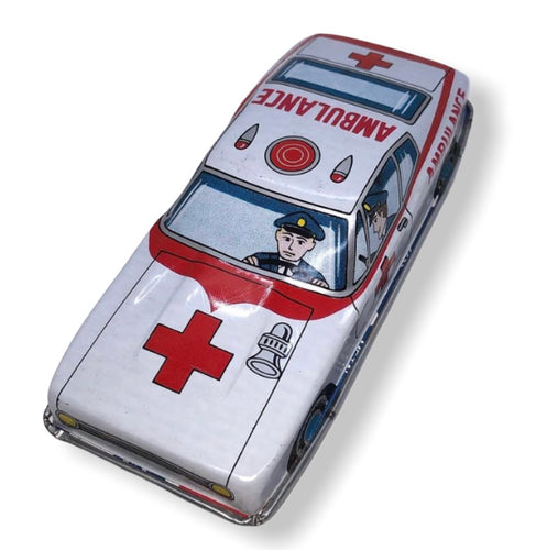 Vintage Japan Ambulance or Fire Chief Tin Toy Car