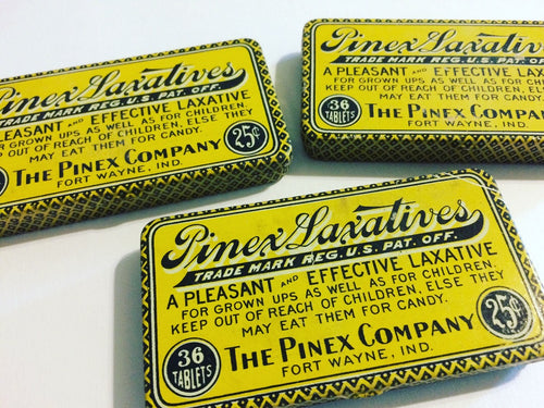 1900s Unused Pinex Laxative Tin