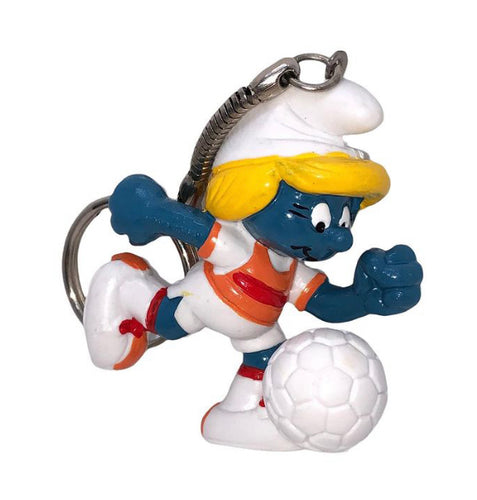 80’s NOS Soccer Smurfette Figural Keychain