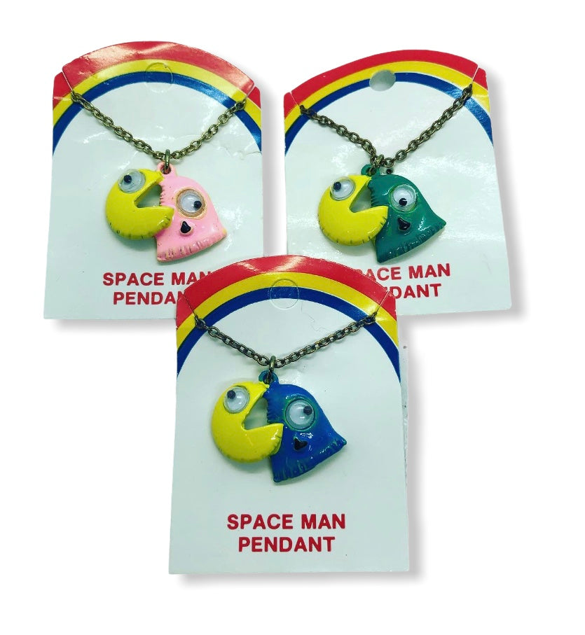 1980s Space Ghost PAC Man Necklace