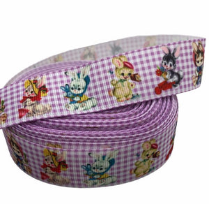 Retro Rabbit Grosgrain Ribbon Per Yard