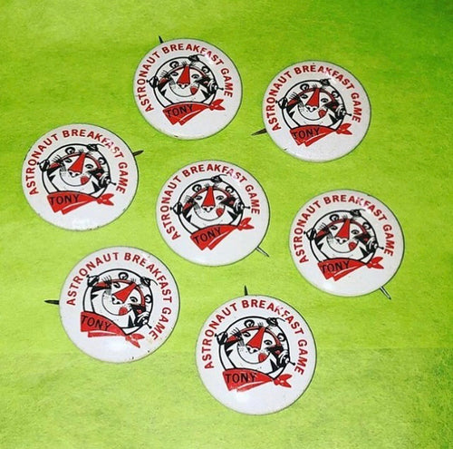 1968 Tony the Tiger Astronaut Game Pinback Buttons