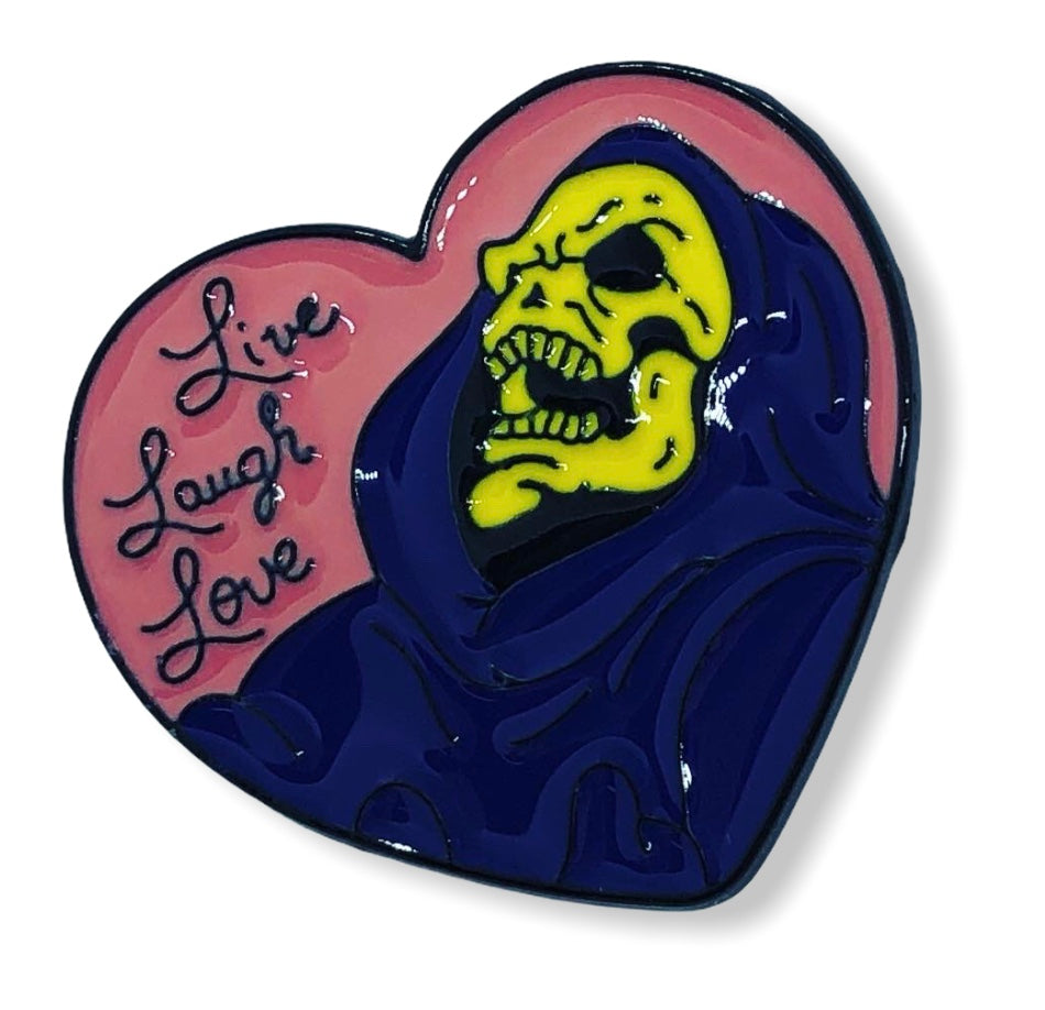 Skeletor Live Laugh Love Pin