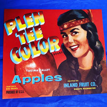 Load image into Gallery viewer, 1940’s Plen Tee Color Apple Crate Label