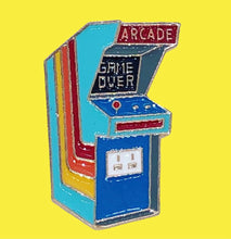 Load image into Gallery viewer, Retro Game Over Arcade Game Enamel Pin